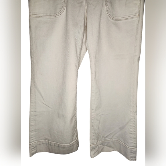 Veronica Beard Cream Hilde Wide Ankle Crop High Rise Jeans Size 32 $329 - Picture 3 of 6